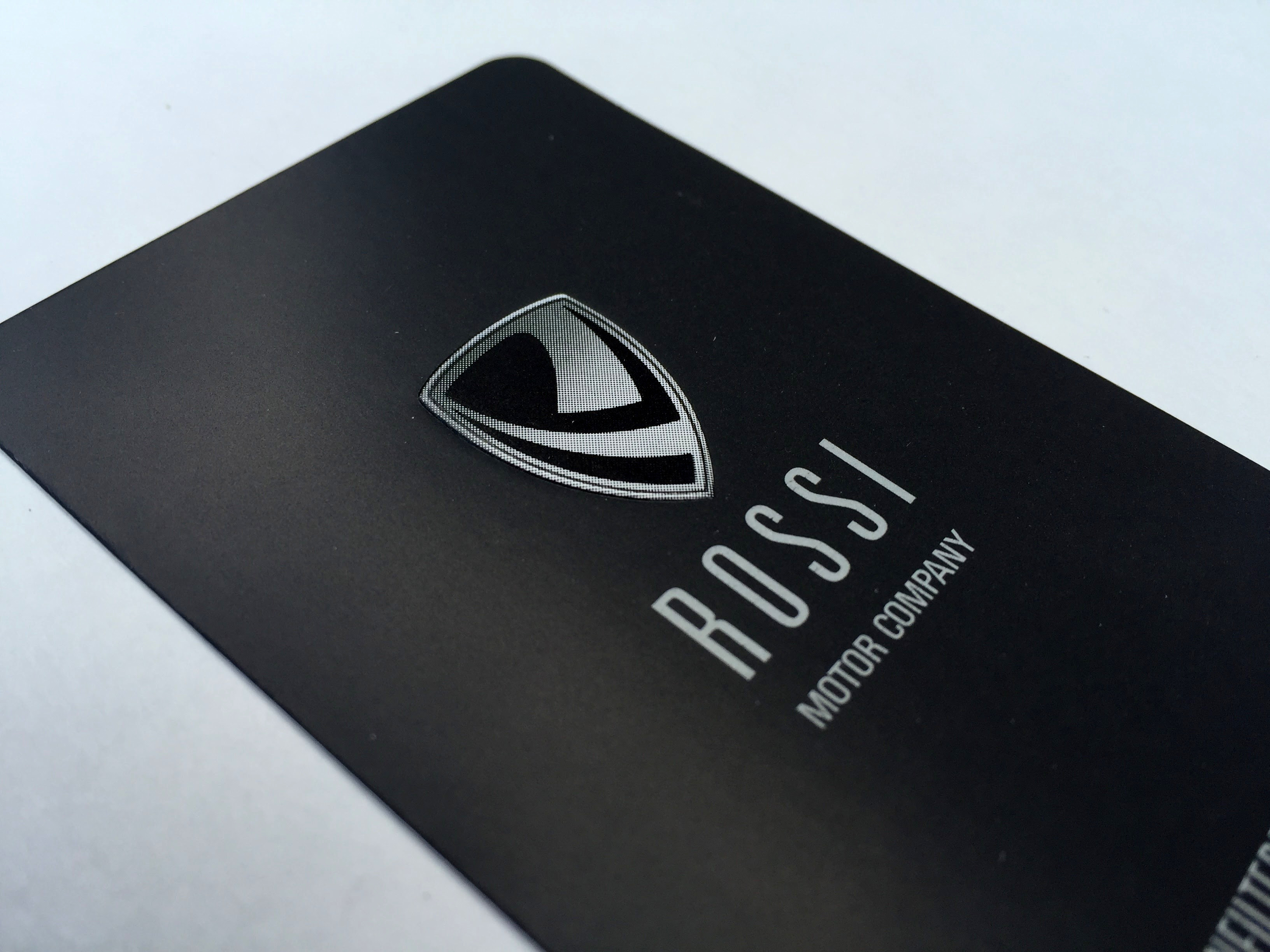 Embossed printing on a business card