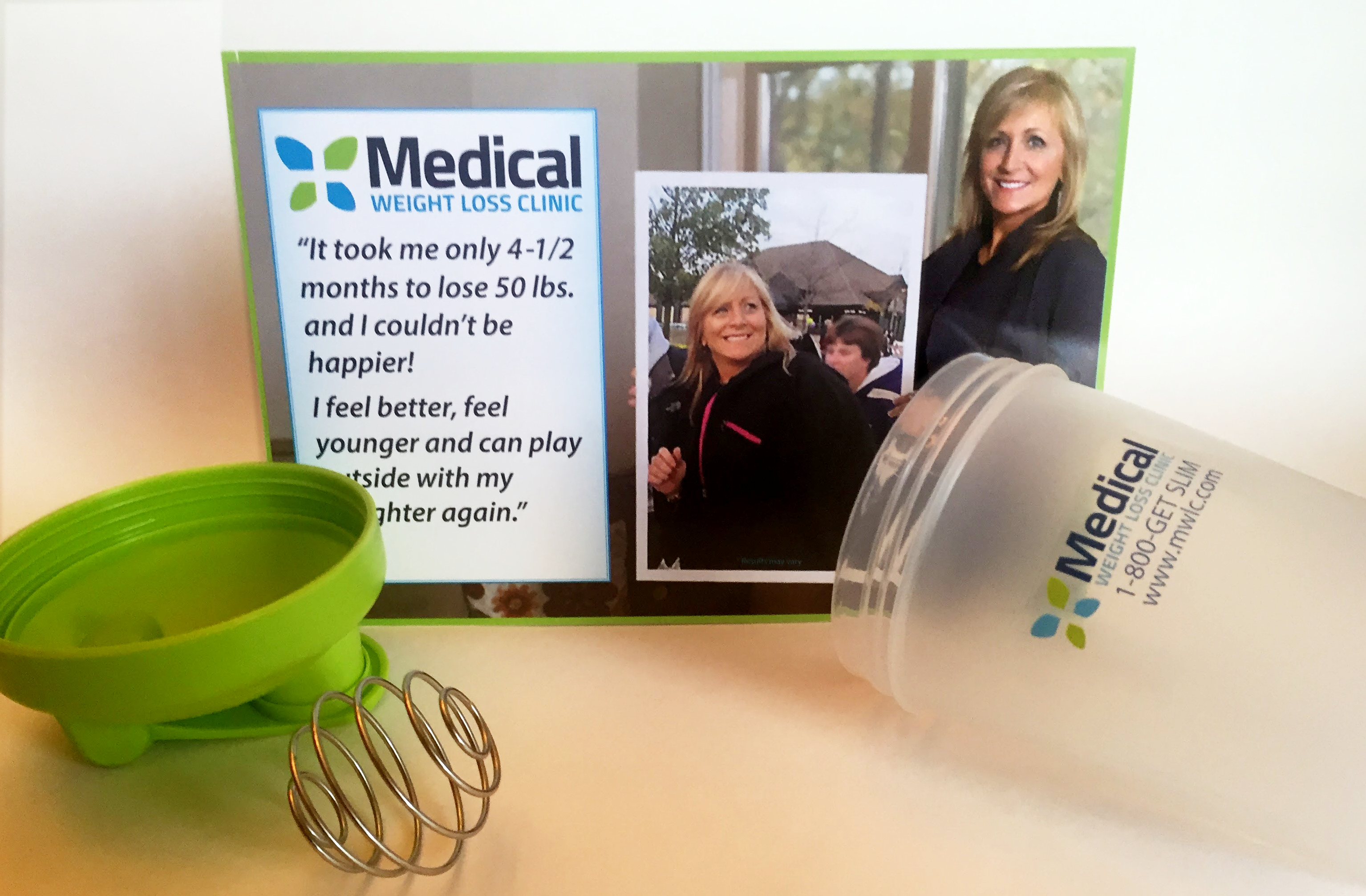 Blender Bottle and mail card for Medical Weight Loss